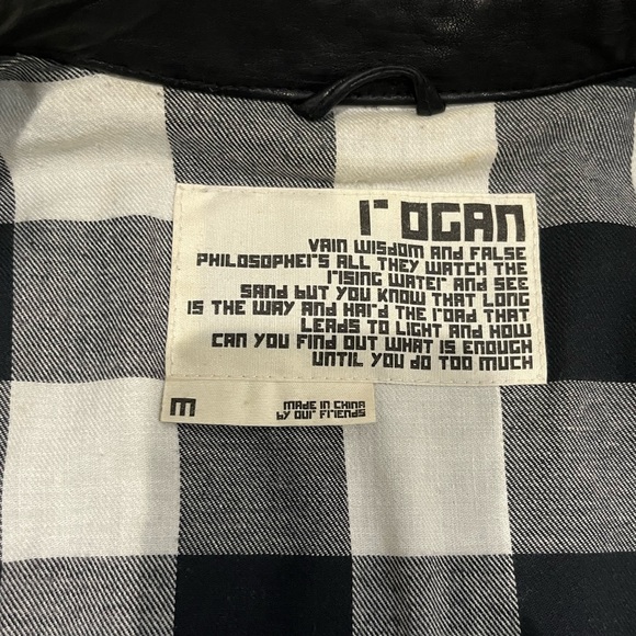 Rogan Lambskin Motorcycle Jacket Mens Black. Size Medium. - Picture 12 of 16